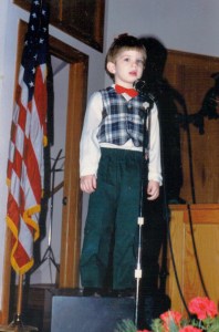 Chris reciting Luke 2:8-14